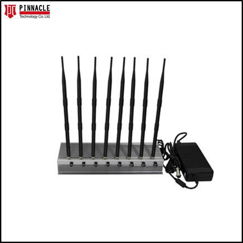 Krachtige 8 antennes Jammer Locker GPS WiFi VHF UHF Cell Phone En Wifi Blocker 80W