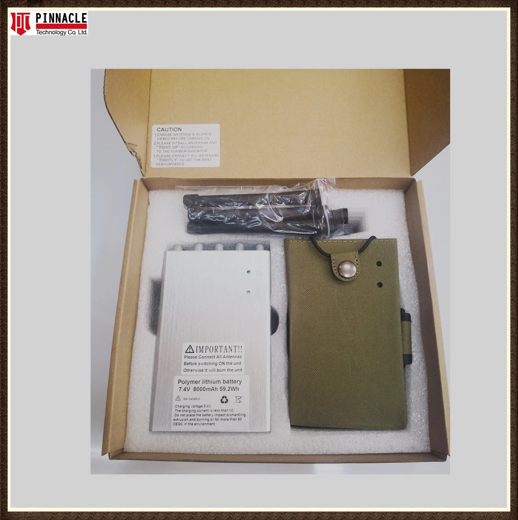 Handheld 10-Channels/Bands Mobile Phone Signal Jammer Lojack Signal Isolator, 5.8g, GPS Signal Jammer